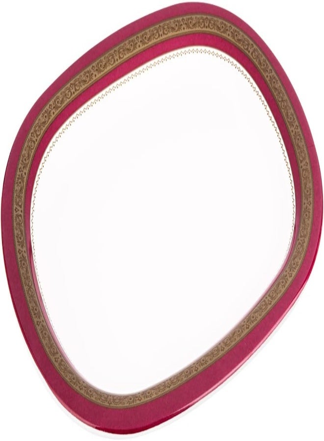 Akdc M/Mine Oval Platter L(25Cm) Xw(30Cm) Xh(2Cm) White And Red