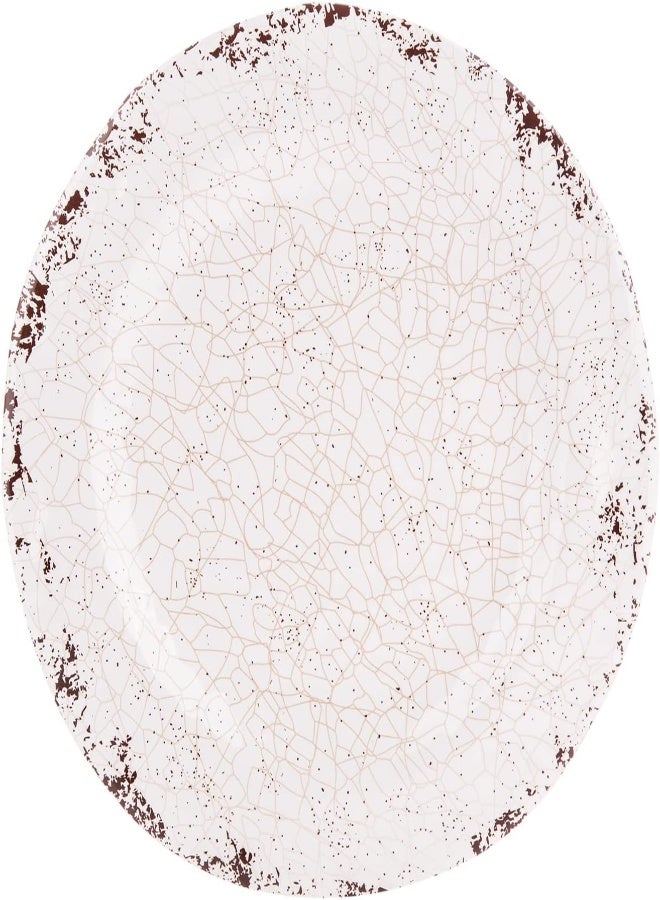 Akdc M/Mine Round Platter L(35Cm) Xw(35Cm) Xh(2Cm) White With Golden Brown