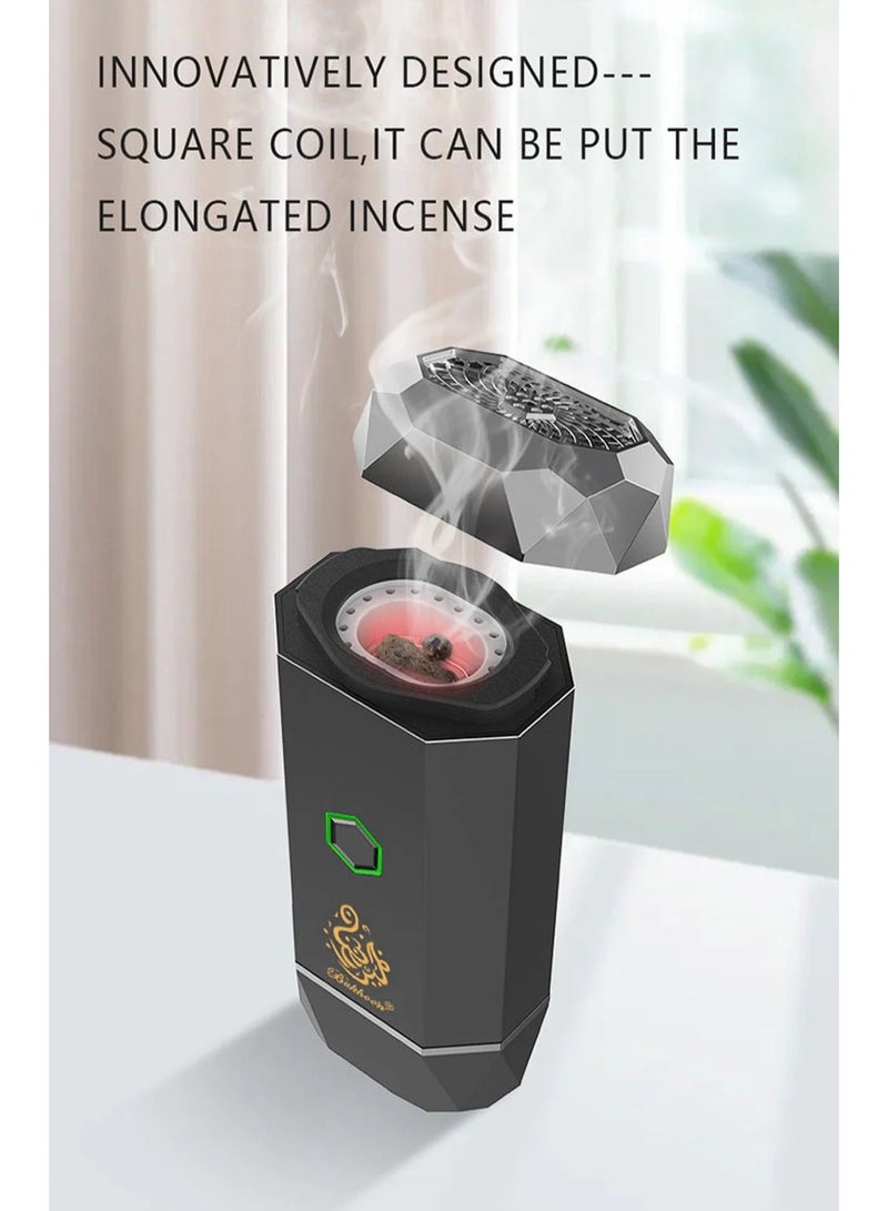 B16 Smart Rechargeable Portable USB Type-C Power Electric Diffuser Incense Burner Black