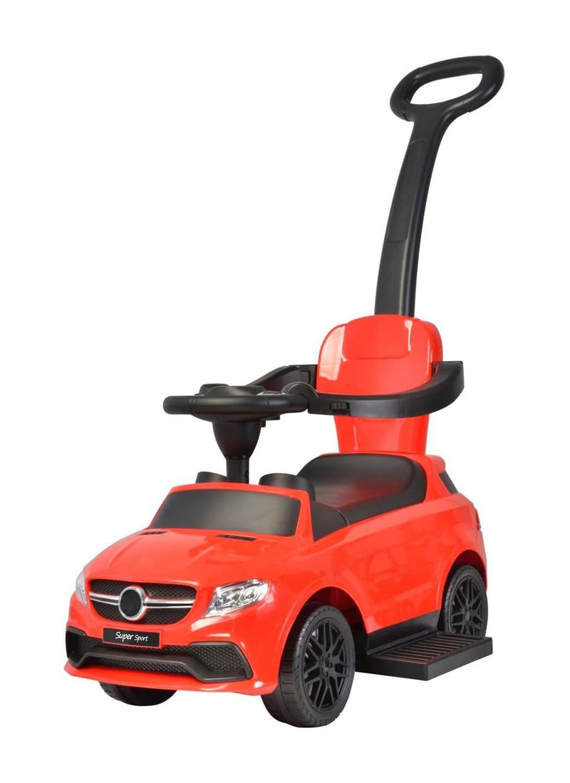 Lovely Baby Push Car for Kids LB 3278H - Toddler Push Ride-On Car with Removable Handle - Music - Storage - Comfortable Foot-Rest - Safe Driving Car - Musical Steering - Age 2-3 Yrs - Red