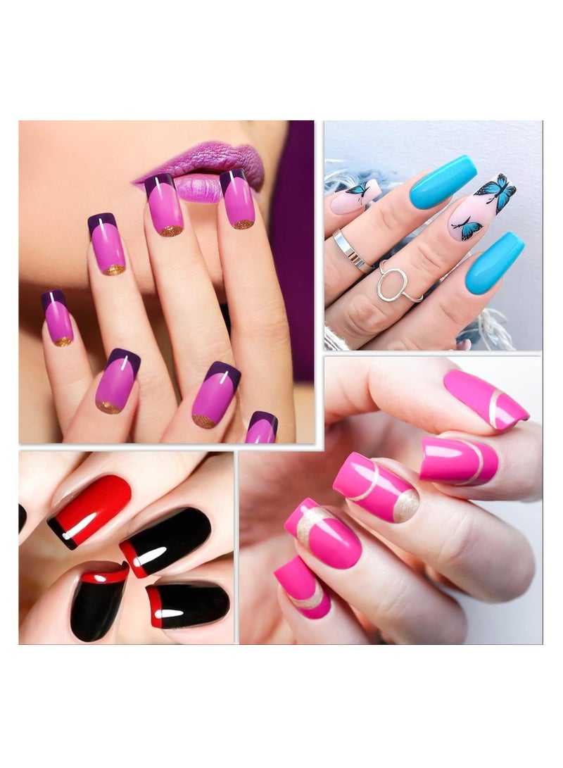 500PCS Half Cover False Nails Tips - Acrylic Nail Tips, krofaue 10 Sizes Lady French Style Acrylic Artificial Tip Manicure with Box for Nail Tips Art Salons and Home DIY
