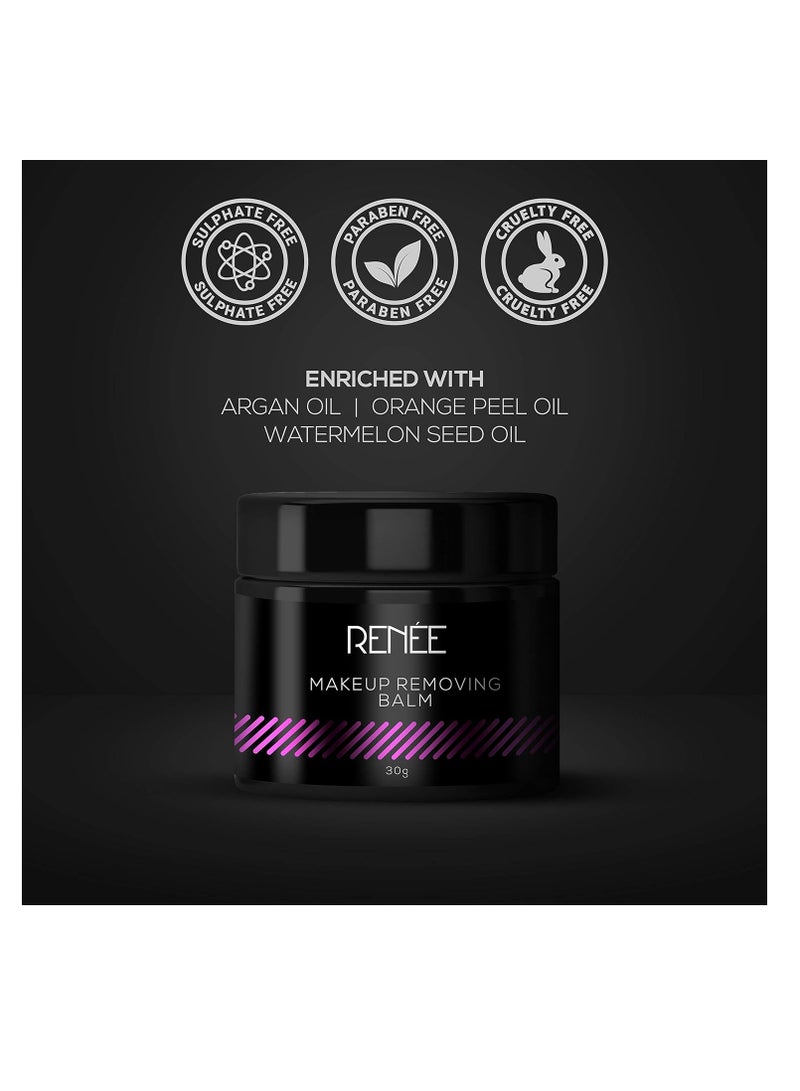 RENEE Gentle Makeup Remover Balm 30g  Nourishing Balm to Oil Formula with Argan and Orange Peel Oil   Effortlessly Remove Stubborn Makeup Leaving Skin Hydrated and Rejuvenated