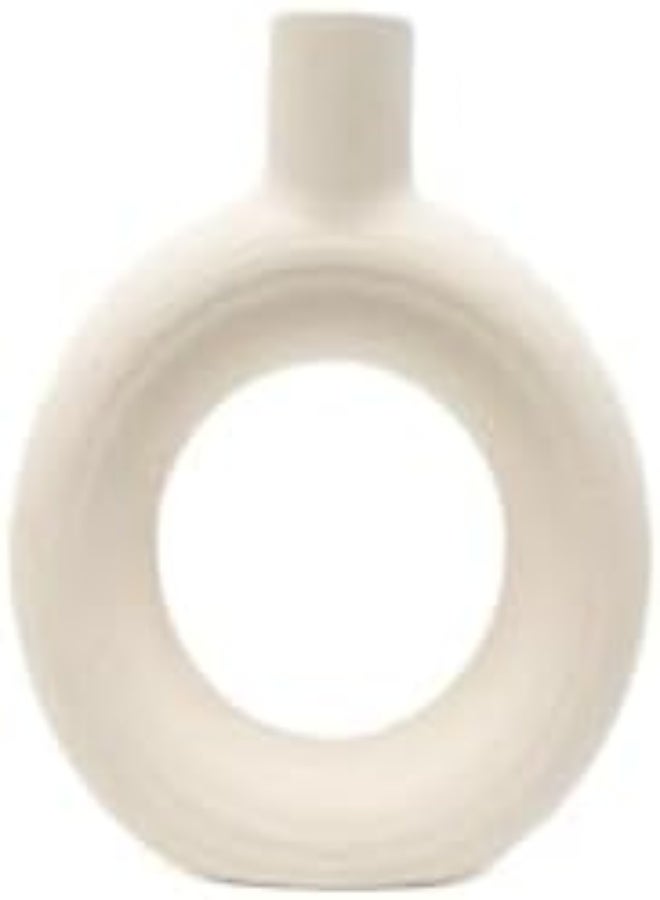 Ceramic Flower Vase 8X10X9 White