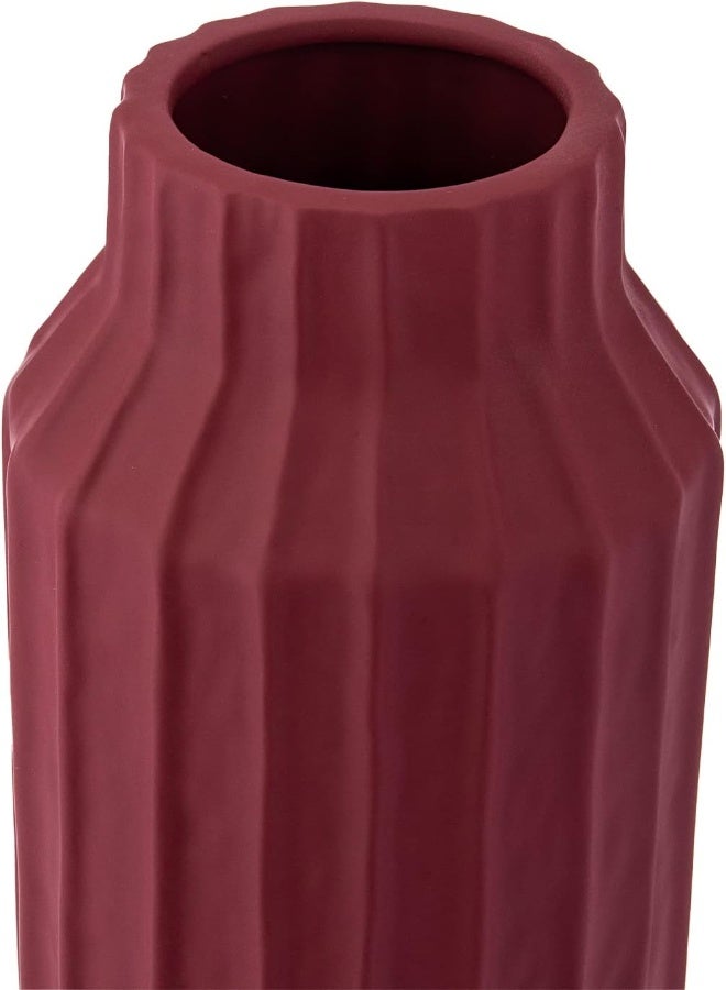 Akdc Ceramic Vase Red 11Cm X 11Cm X 23Cm Brick Red