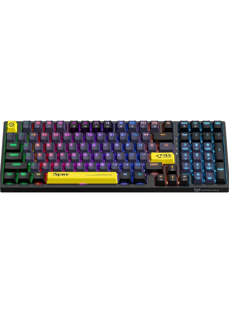 G38 98 Keys Wired Gaming Keyboard with Brown Switch,Mechanical Keyboard Suitable for Computer/Ps4/Xbox Gamers,RGB Backlit
