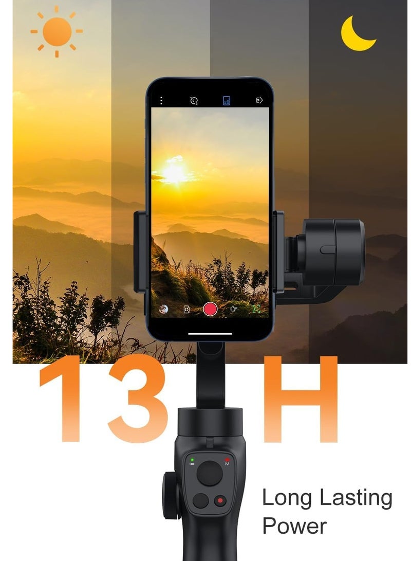 3-Axis Gimbal Stabilizer for Smartphone, Upgraded Face Tracking Focus Wheel Foldable Gimbal with Focus Wheel, Phone Stabilizer for Video Recording Vlog - Capture 2s Combo