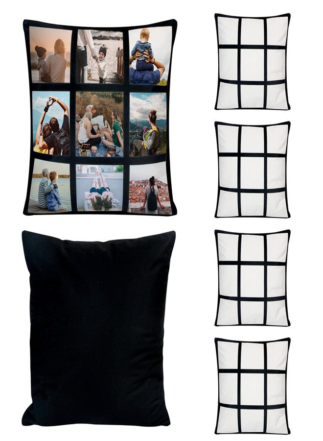 4 Pcs Sublimation Blank Lattice Pillow Cases, Sofa Throw Cushion Pillow Covers for Photo DIY Heat Tranfer, 15.7 x 15.7 Inch Picture Printing Couch Pillowcases with Invisible Zippers, No Pillow