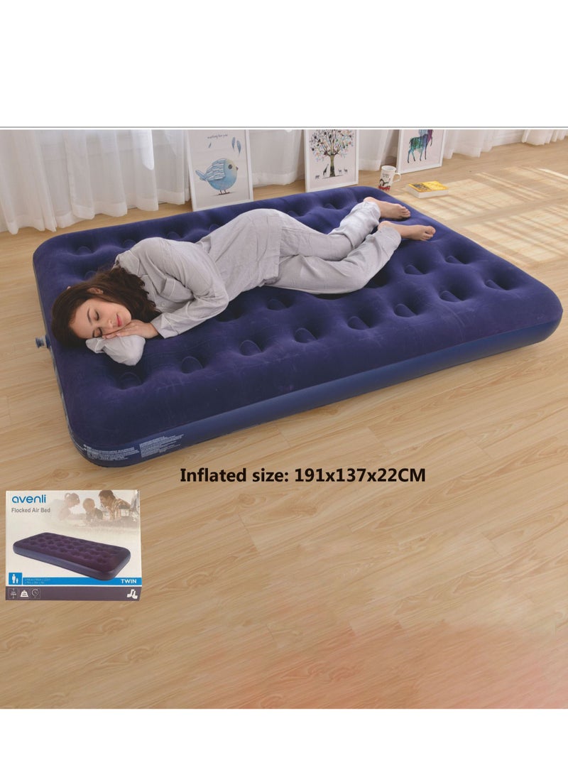 Inflatable Air Bed,Inflatable bed,Flocked Beam Air Bed  Double Size 191x137x22 CM