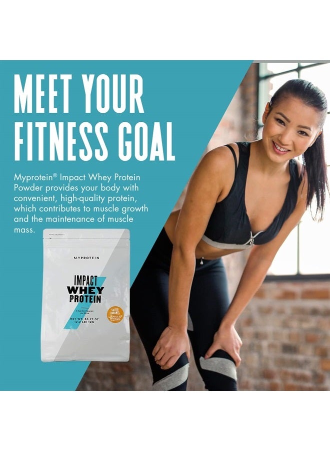 Impact Whey Protein Powder, 2.2 Lbs (31 Servings) Salted Caramel, 22g Protein & 5g BCAA Per Serving, Protein Shake for Superior Performance, Muscle Strength & Recovery, Gluten Free