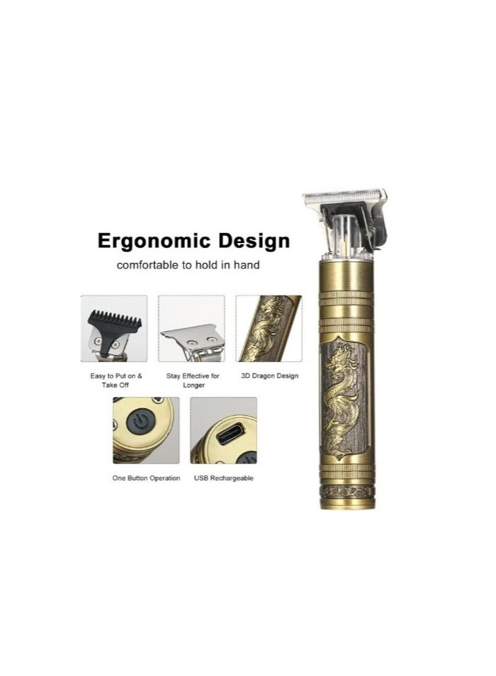 USB Rechargeable Hair trimmer Electric Haircut Kit Gold/Black