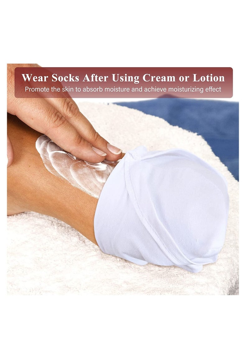 Moisturizing Socks Overnight Spa Socks for Dry Feet Moisture Enhancing Socks Foot Care Treatment Soft Premium Cotton Spandex Socks Cosmetic Moisturizing Socks for Women and Men White 5 Pairs