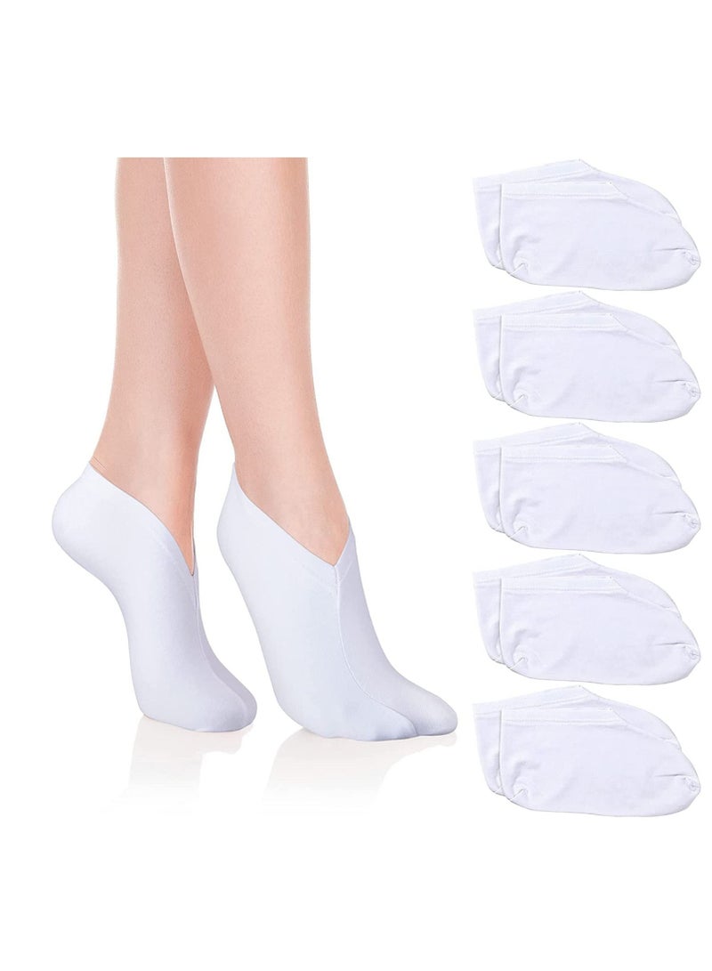 Moisturizing Socks Overnight Spa Socks for Dry Feet Moisture Enhancing Socks Foot Care Treatment Soft Premium Cotton Spandex Socks Cosmetic Moisturizing Socks for Women and Men White 5 Pairs