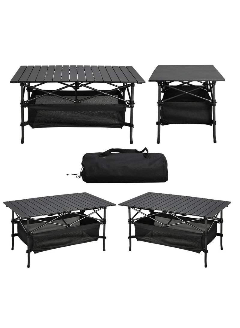 Sunny Outdoor Folding Portable Picnic Camping Table Aluminum Roll up Table with Easy Carrying Bag for Indoor Outdoor Camping Beach Backyard BBQ Party Patio Picnic