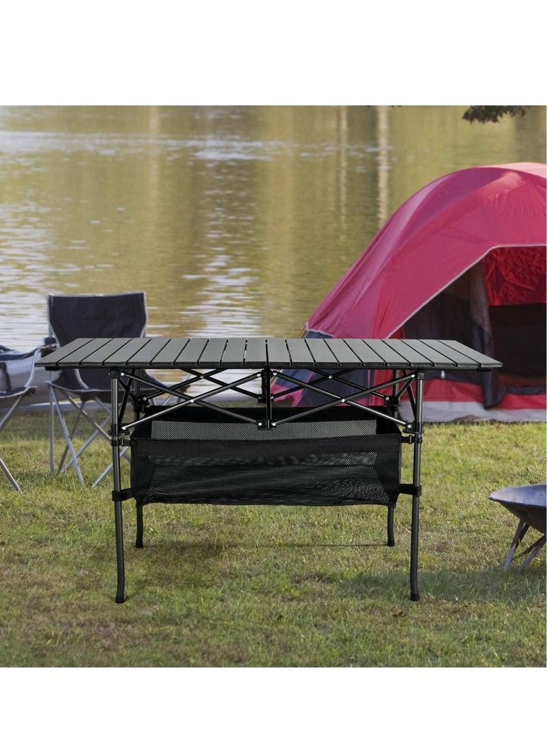 Sunny Outdoor Folding Portable Picnic Camping Table Aluminum Roll up Table with Easy Carrying Bag for Indoor Outdoor Camping Beach Backyard BBQ Party Patio Picnic