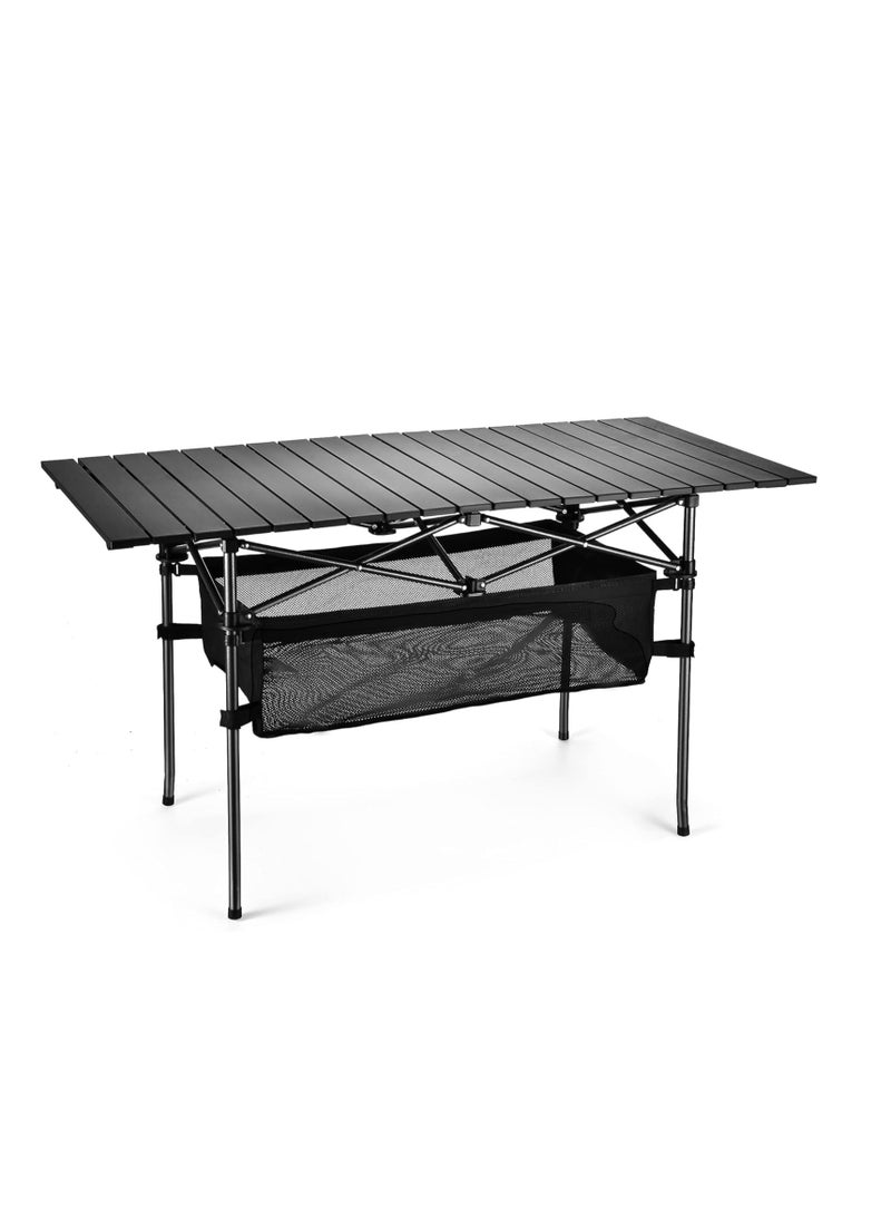 Sunny Outdoor Folding Portable Picnic Camping Table Aluminum Roll up Table with Easy Carrying Bag for Indoor Outdoor Camping Beach Backyard BBQ Party Patio Picnic
