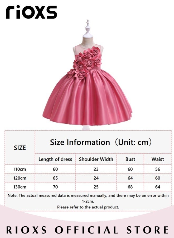 Toddler Girls Flutter Sleeves Pleated Flower Dress Pageant Bowknot Dress Costumes Wedding Dress for Birthday Party Formal Occasions