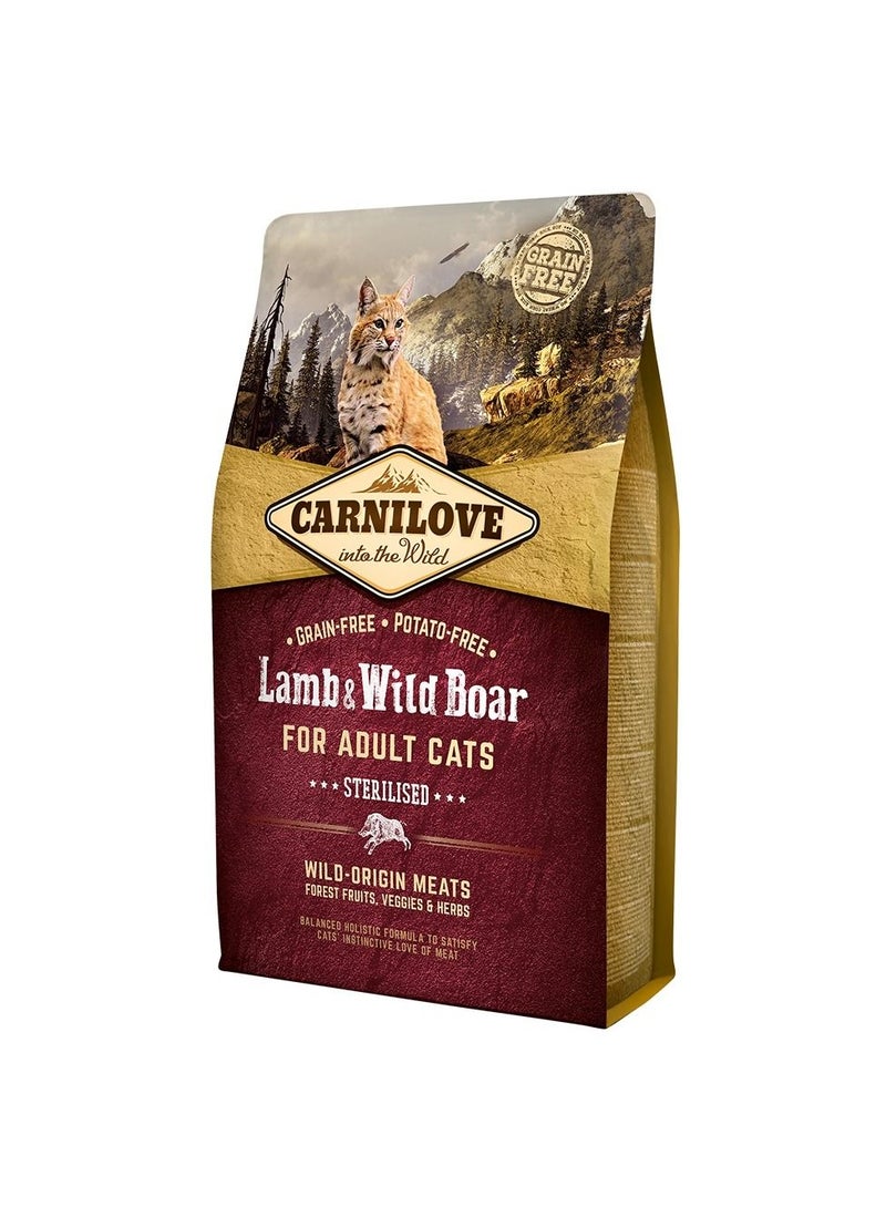 Lamb & Wild Boar Dry Food For Adult Cats 2kg