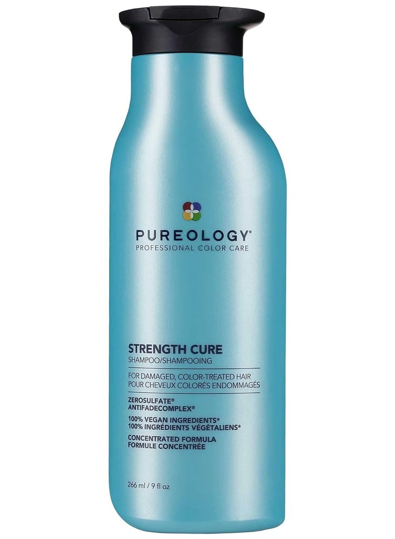 Pureology Strength Cure Shampoo | For Damaged, Color-Treated Hair | Fortifies & Strengthens Hair | Sulfate-Free | Vegan