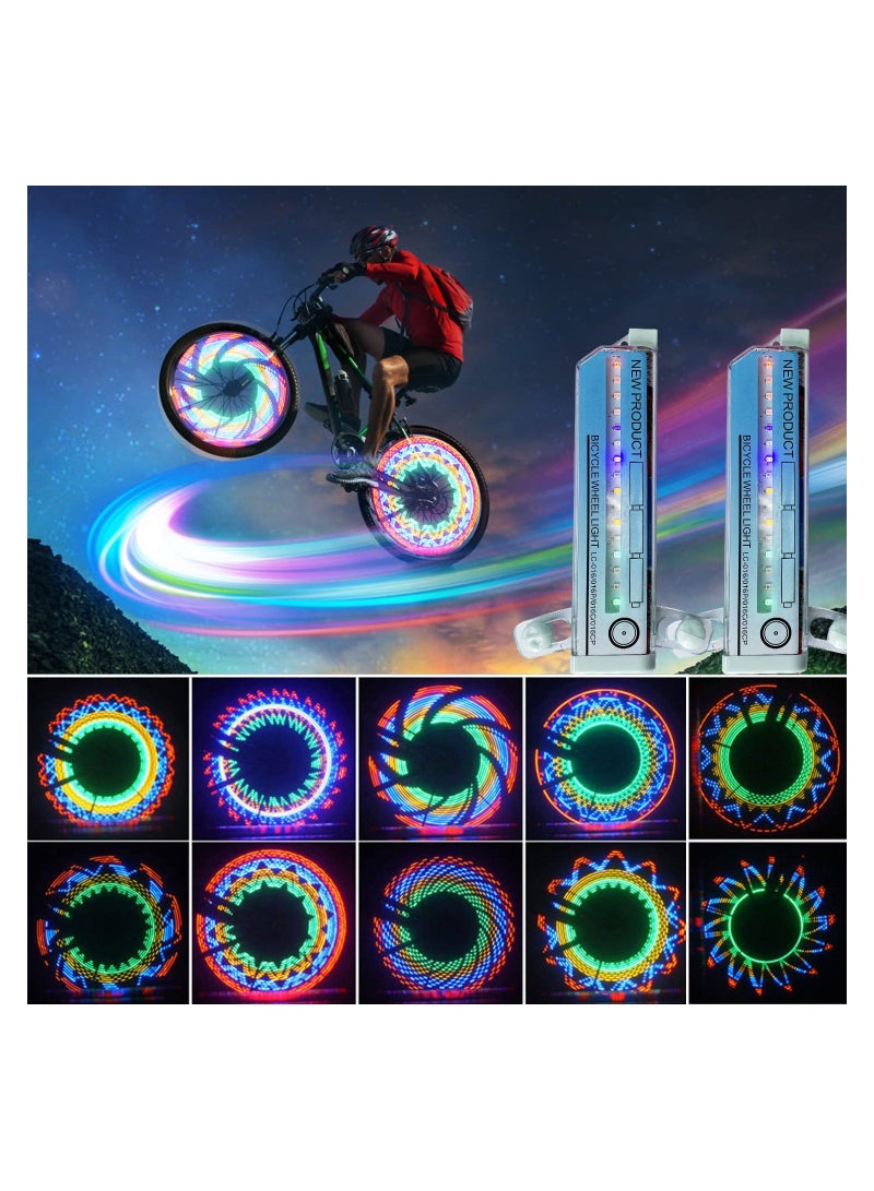 2Pcs LED Bicycle Wheel Lights Wind and Fire Colorful Waterproof Bike Spoke Reflector SpokeLights Accessories Cycling Equipment