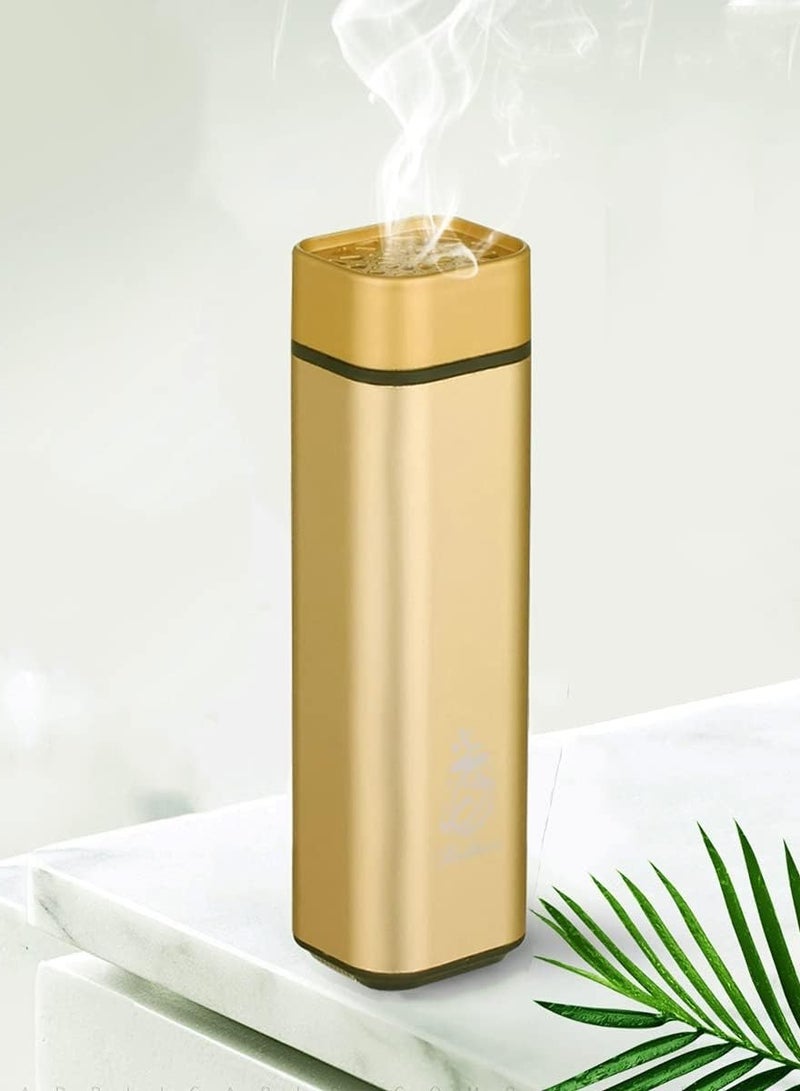 USB Electronic Incense Burner Portable Arabic Incense Holder Mini Electric Aromatherapy Diffuser Muslim Bukhoor Aroma Burner,Gold