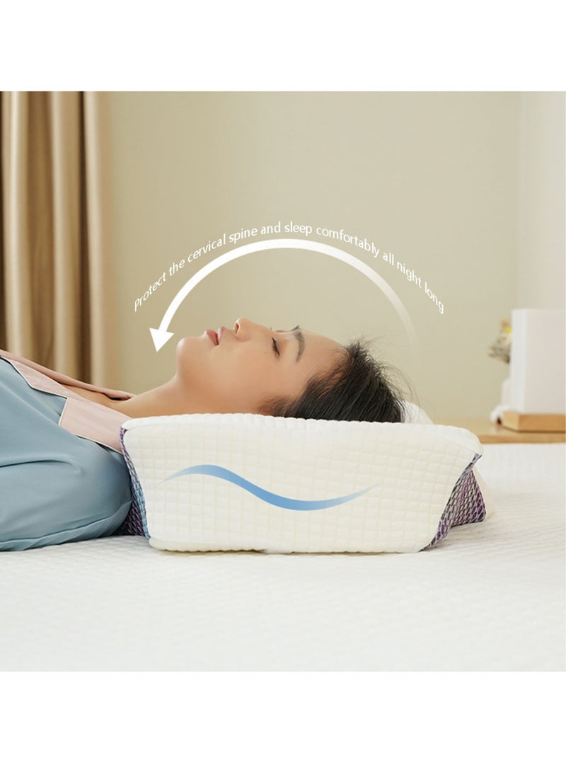 Neck Pillow Memory Foam Pillows for Pain Relief Sleeping, Contour Pillow for Shoulder Pain, Ergonomic Orthopedic Bed Pillow for Side, Back & Stomach Sleepers with Breathable Pillowcase