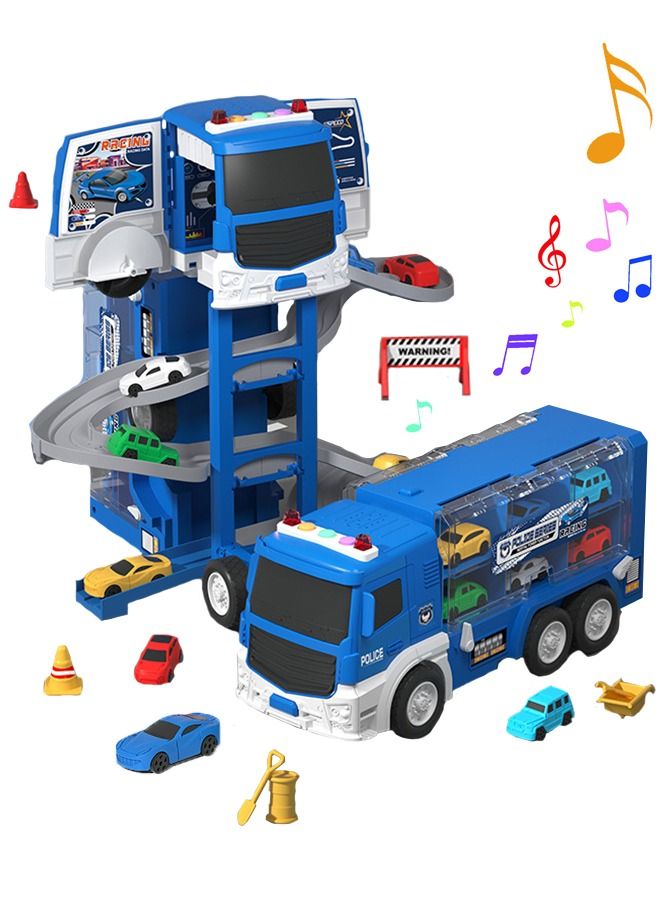 Deformed Container Truck Toy with Music and Light Carrier Truck Transport Vehicles Perfect Kids Birthday Gifts for Over 3 Years Old Kids