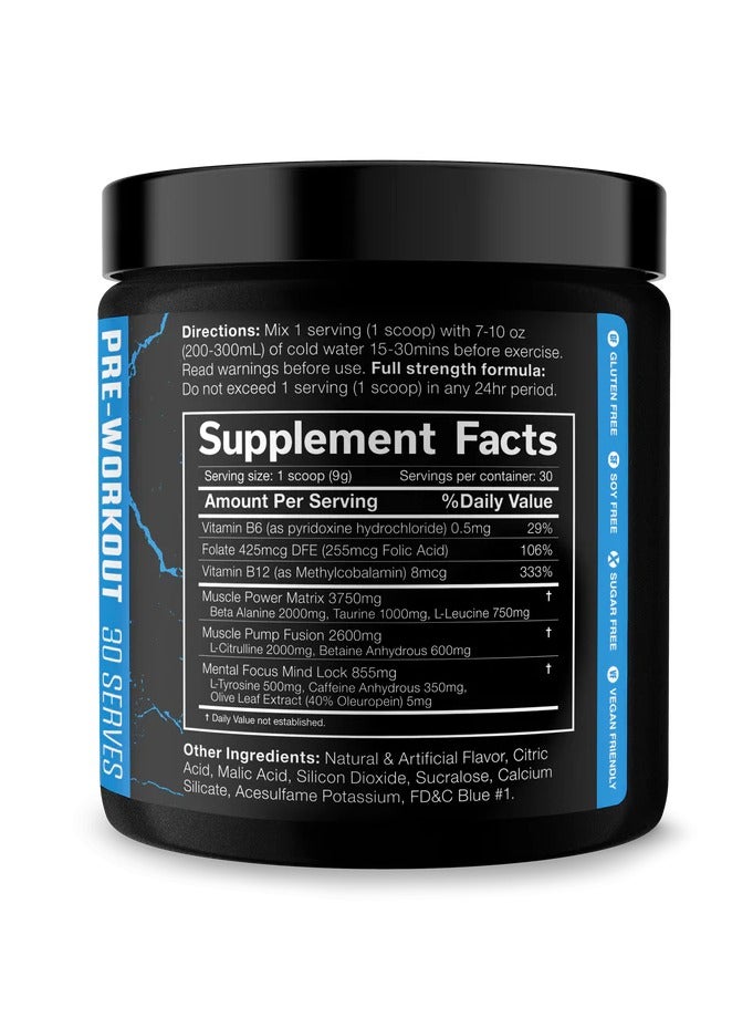 JNX Sports The Shadow Pre-workout 270g Blue Raspberry Flavor 30 Serving