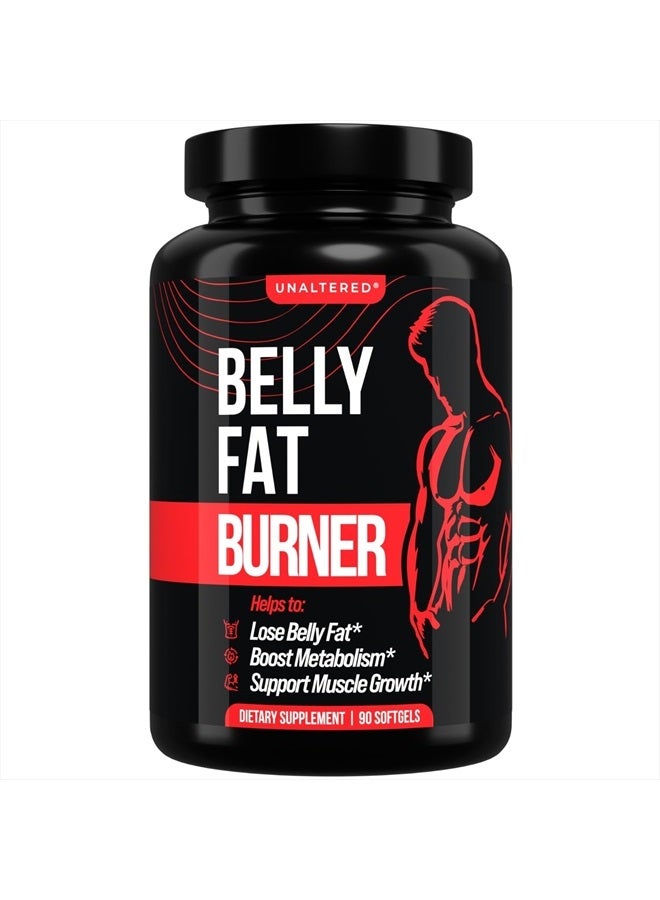 Belly Fat Burner for Men - Lose Belly Fat, Tighten Abs, Support Lean Muscle Growth - Jitter & Caffeine-Free Weight Loss Pills - 90 Ct