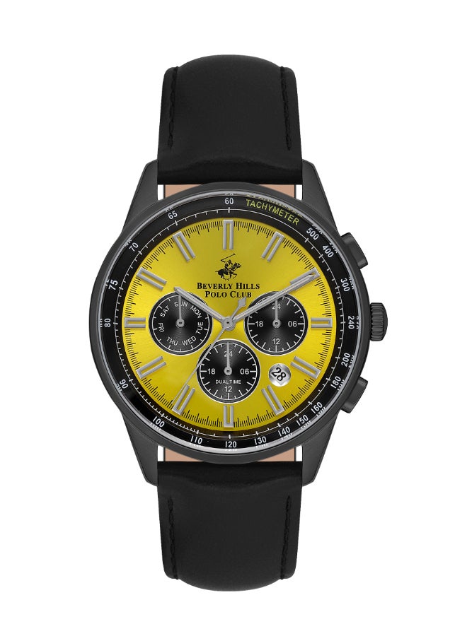 Men's Analog Round Shape Leather Wrist Watch BP3550X.801 - 43 Mm