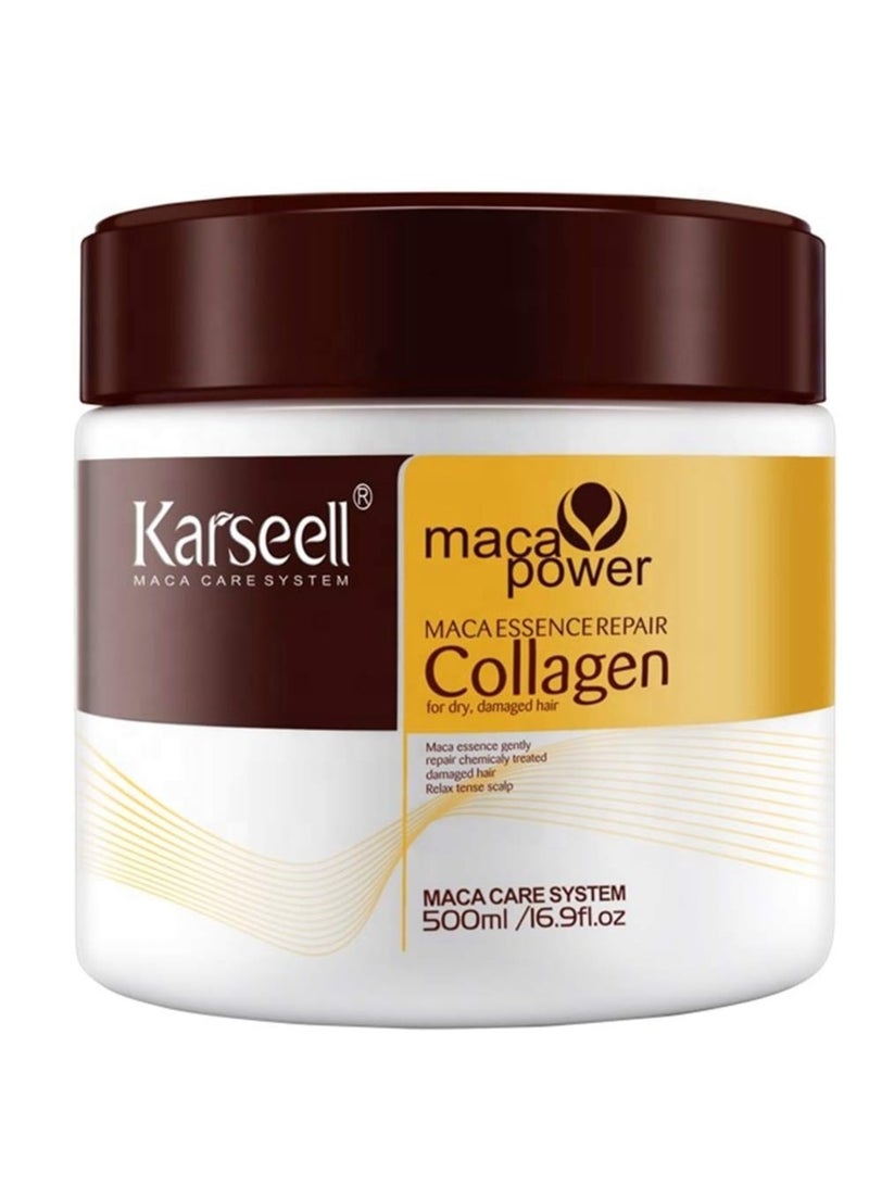 Hair Mask Karseell Collagen 500ml Deep Conditioner Coconut Oil Keratin Mask for Dry Damaged Hair Color Treated Hair Curly Hair Bleached Hair for All Hair Types