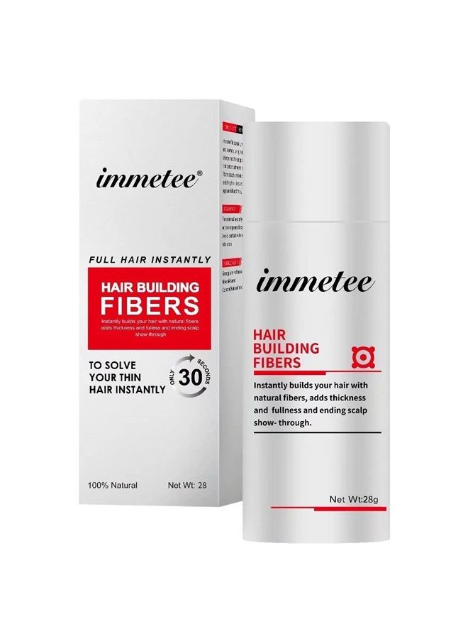 IMMETEE Hair Building Fibers Regrowth Your Hair Instantly 28g -Completely Conceals Hair Loss in 15 Seconds-Thinning Hair and Bald Spots Hair Fibers for Women and Men