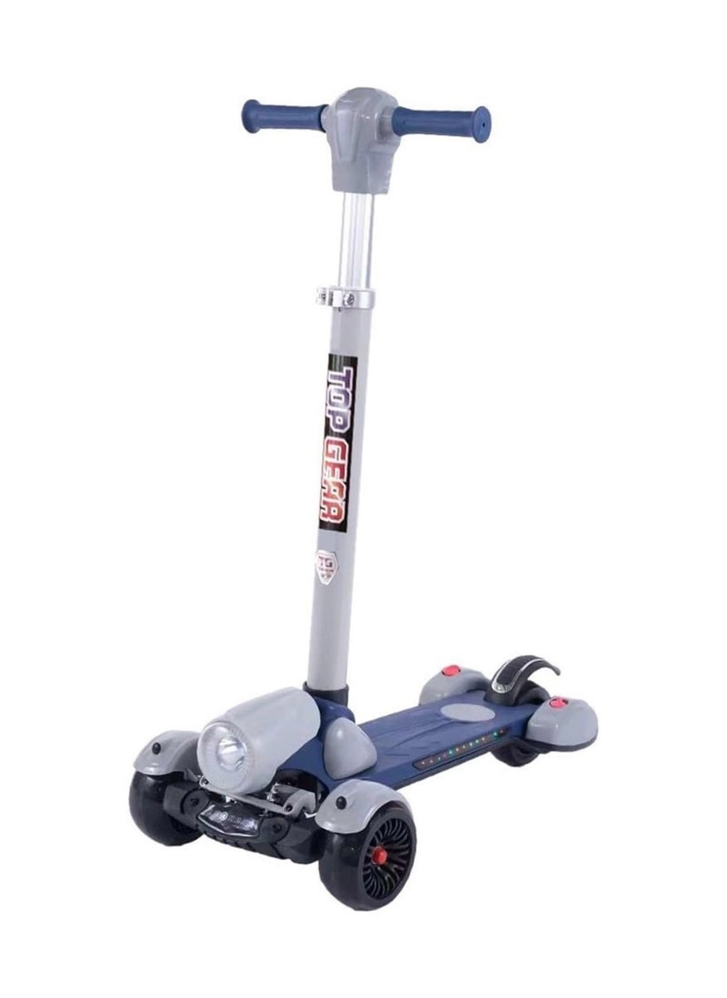 Gear Kick Scooter Tg 300 For Kids Ages 5+ With Fog Spray - 3 Wheel Scooter And Adjustble Height - Blue