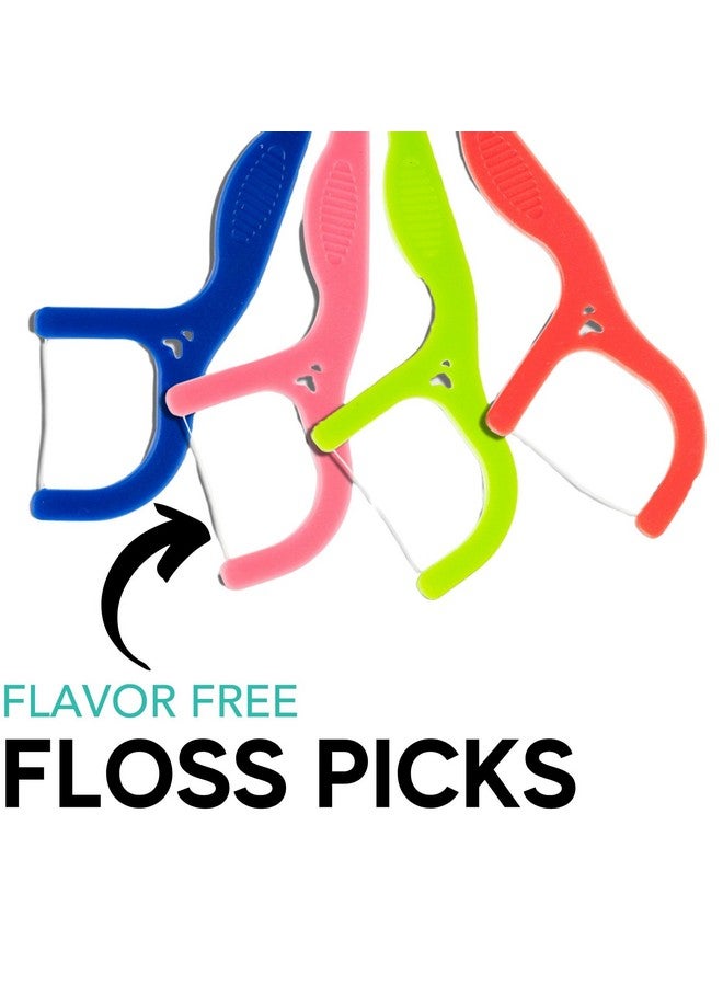 Travelready Dental Floss Picks 450 Individually Wrapped Flossers Bulk Pack Smooth Strong And Shred Resistant Teeth Flosser More Gentle Than Tooth Picks Flossers Antislip Handle4 Colors