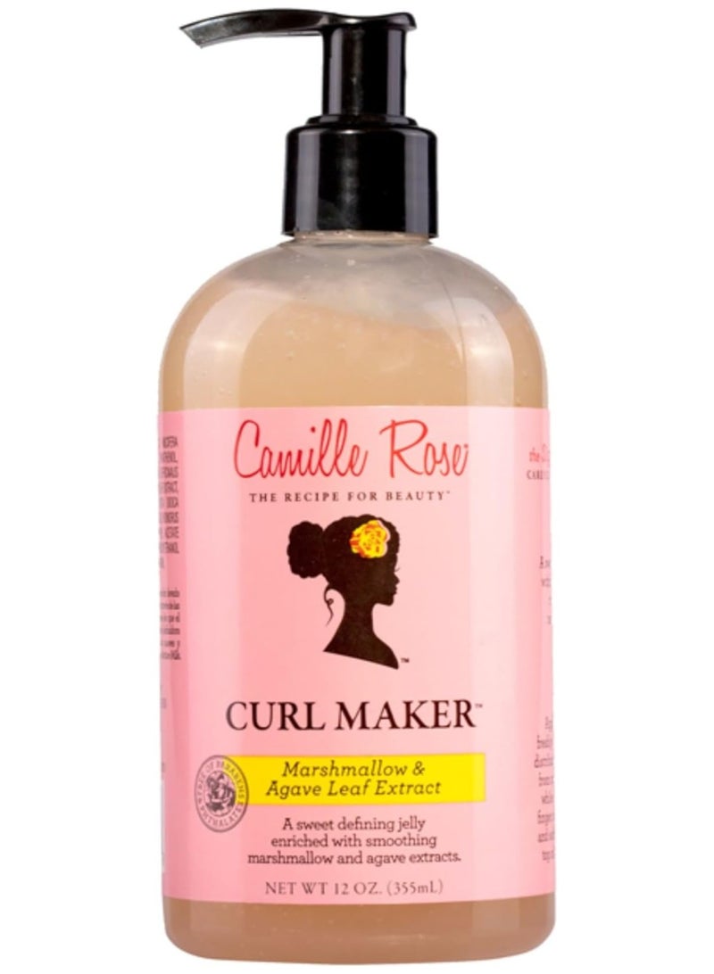 Camille Rose Curl Maker Jelly, crafted to nourish and define curls. Natural, clean formula. For coily, curly, wavy hair