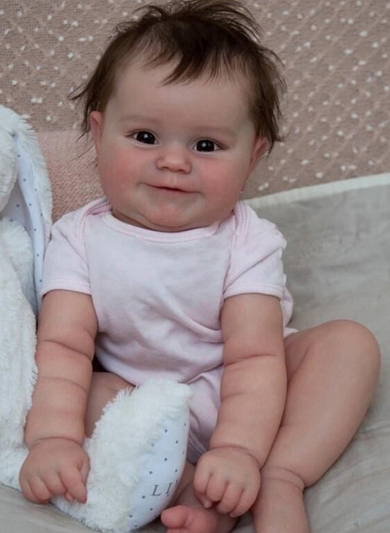 Full Vinyl Body Reborn Baby Doll 45 Cm with Hand Rooted Hair