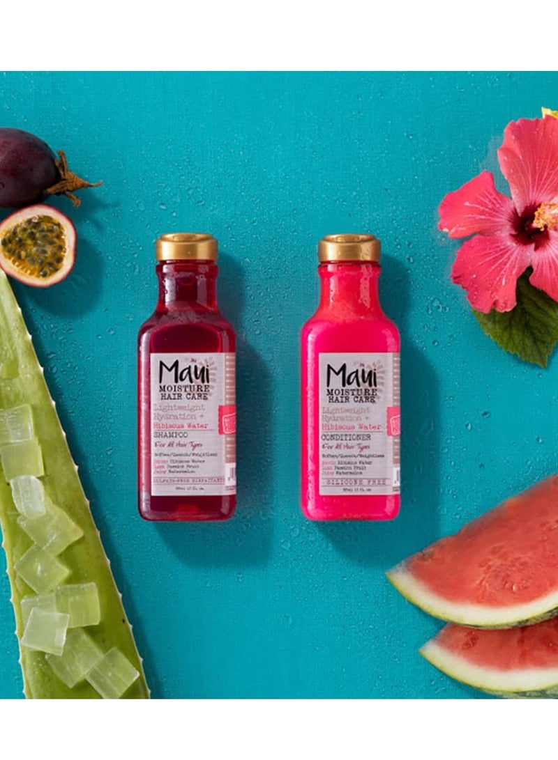 Maui Moisture Lightweight Hydration + Hibiscus Shampoo + Conditioner for Daily Moisture, No Sulfates, 13 Fl Oz