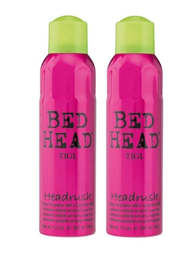 Pack of 2 Bed Head By Headrush Shine Hair Spray For Smooth Shiny Hair 5.3 Oz