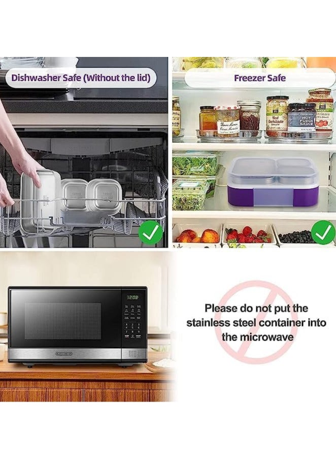 Stainless Steel Lunch Box for Kids Adults,Insulated Bento Lunch Box with Tableware & Bag,1600ML 2 Compartment Divided Lunch Containers with Lids,Leakproof | BPA Free | Dishwasher Safe（1600ML,Blue）