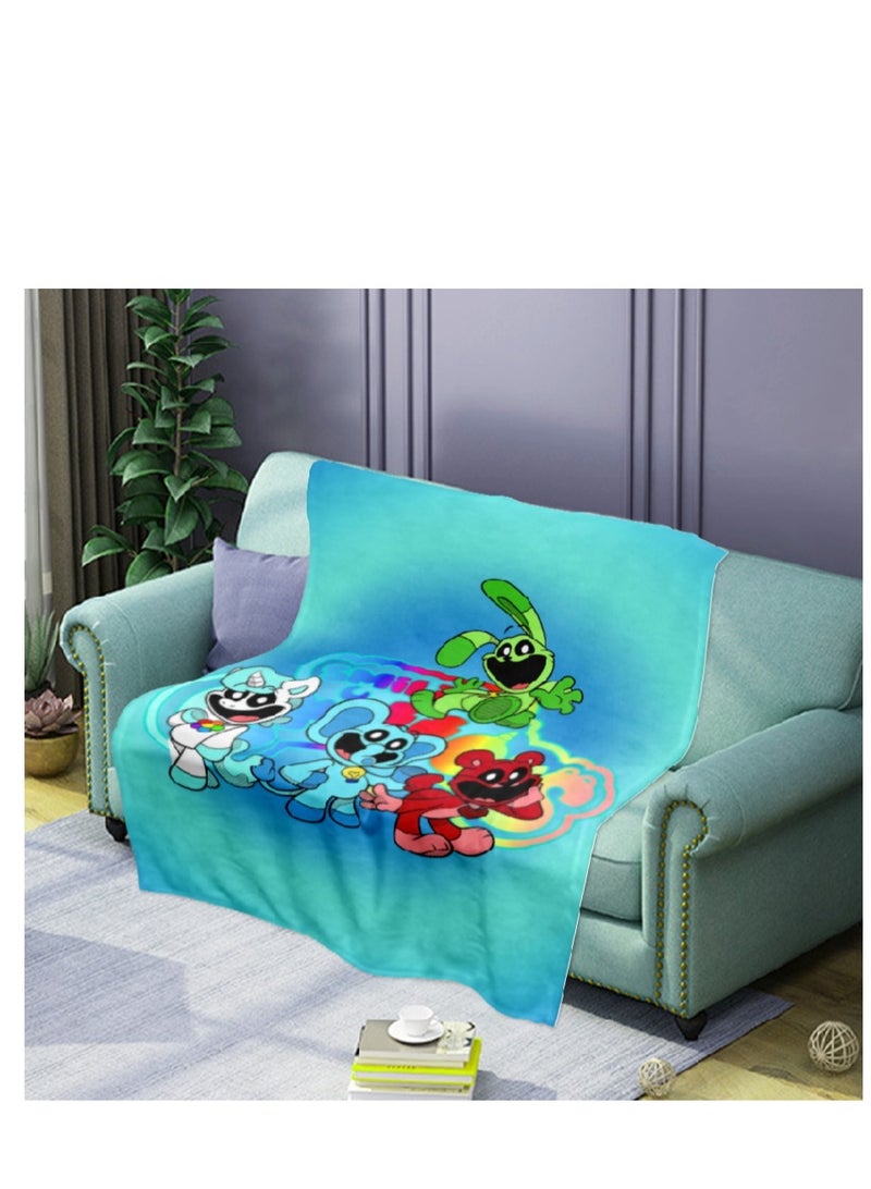 poppy playtime smiling crittersFlannel Throw Blanket  Super Soft Lightweight Air Conditioner Blanket Cooling Summer Blanket Towel Blanket For Couch