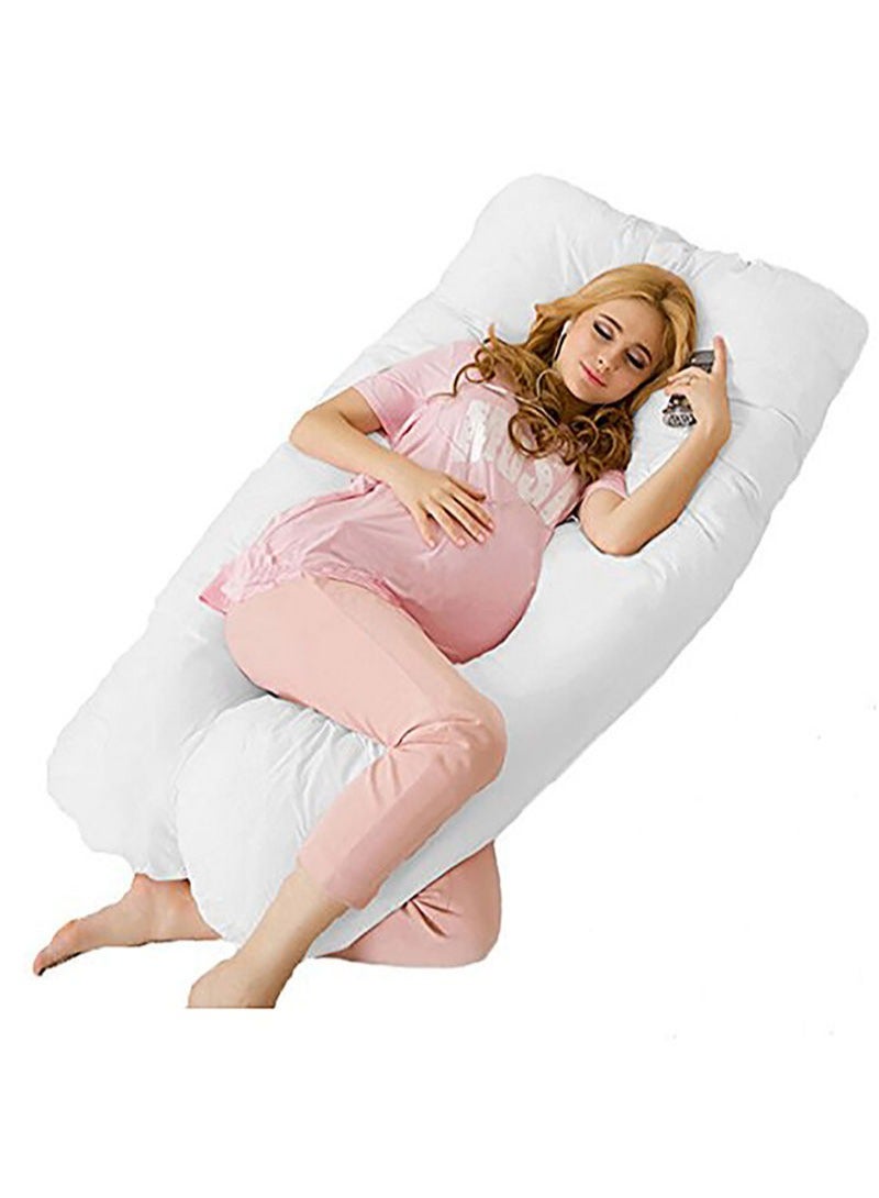 Premium U Shaped Comfortable Pregnancy Pillow Polyester White