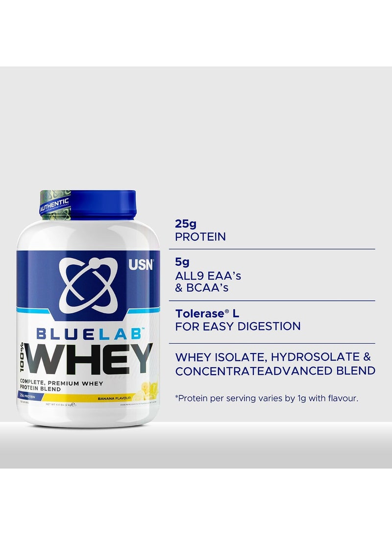 USN Blue Lab 100% Whey 2kg Banana Flavor 58 Serving