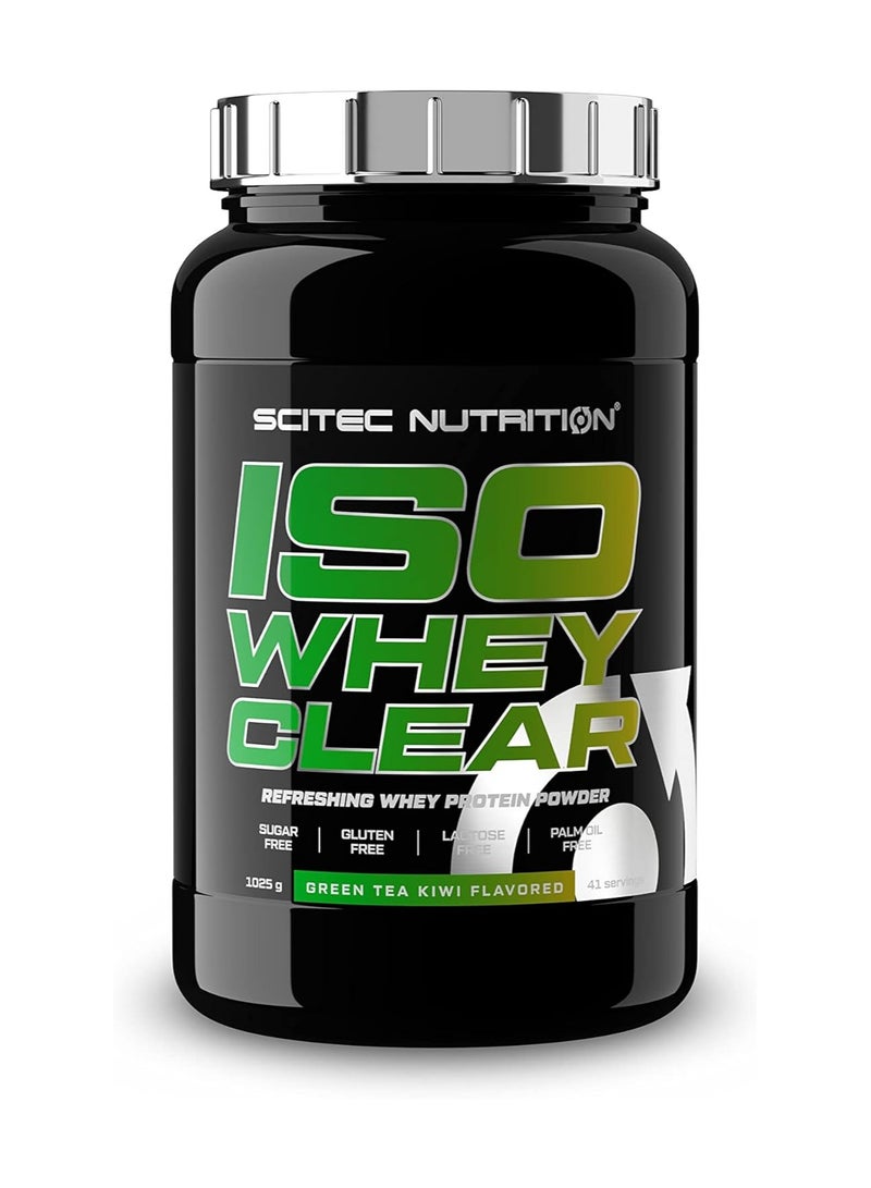 Scitec Nutrition Iso Whey Clear, Flavored Refreshing Protein Drink Powder with Whey Protein Isolate and Sweeteners, 1025 g, Green Tea-Kiwi