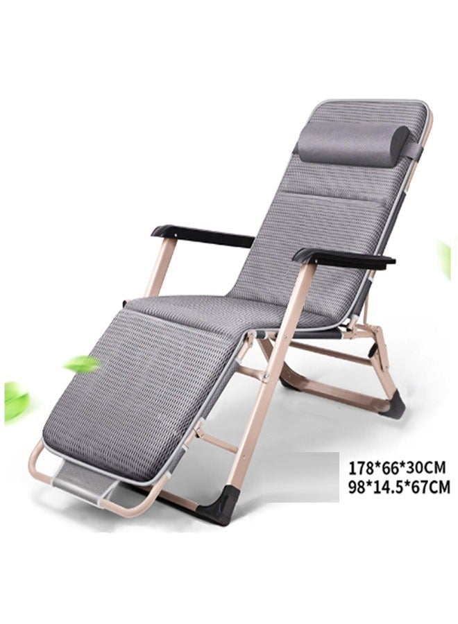 Chaise Lounge Outdoor Portable Folding Patio Recliner Chair adjustable Backrest with Suede Map