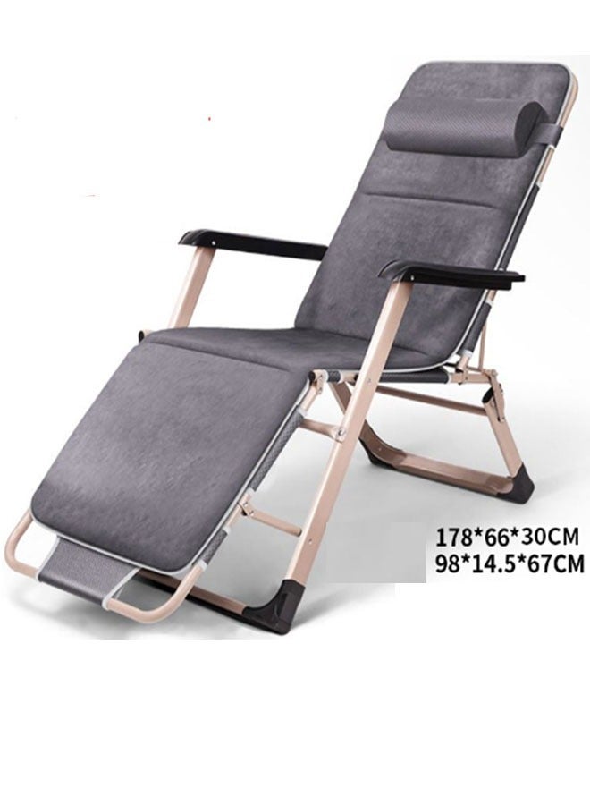 Chaise Lounge Outdoor Portable Folding Patio Recliner Chair adjustable Backrest with Suede Map