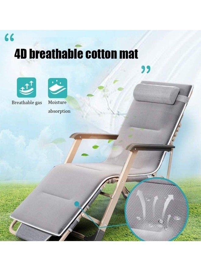 Chaise Lounge Outdoor Portable Folding Patio Recliner Chair adjustable Backrest with Suede Map