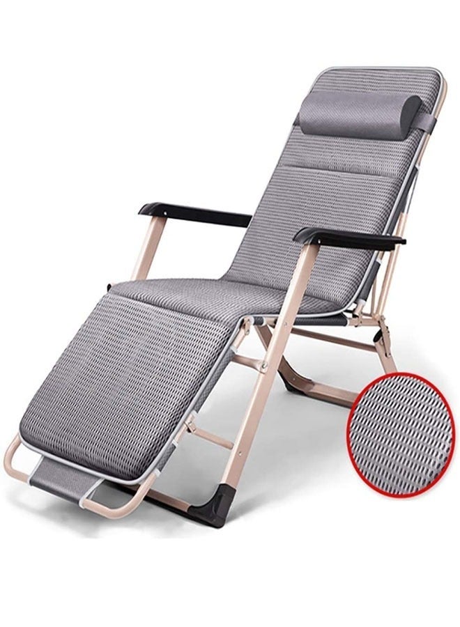 Chaise Lounge Outdoor Portable Folding Patio Recliner Chair adjustable Backrest with Suede Map