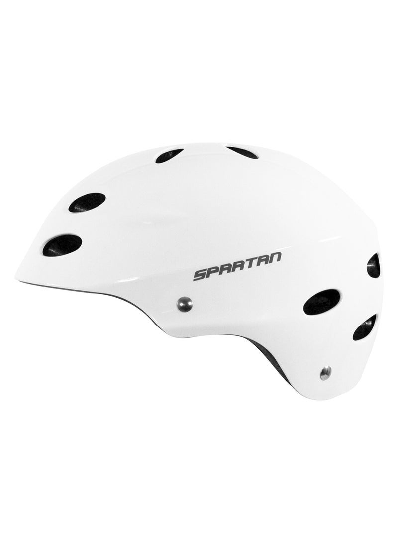 Spartan Multi-Sport Helmet | Superior Ventilation, Safety, and Lightweight Design | Ideal for Skateboarding, Cycling, Roller Skating, and Youth Scooters | Bicycle Helmet for Active Kids - White