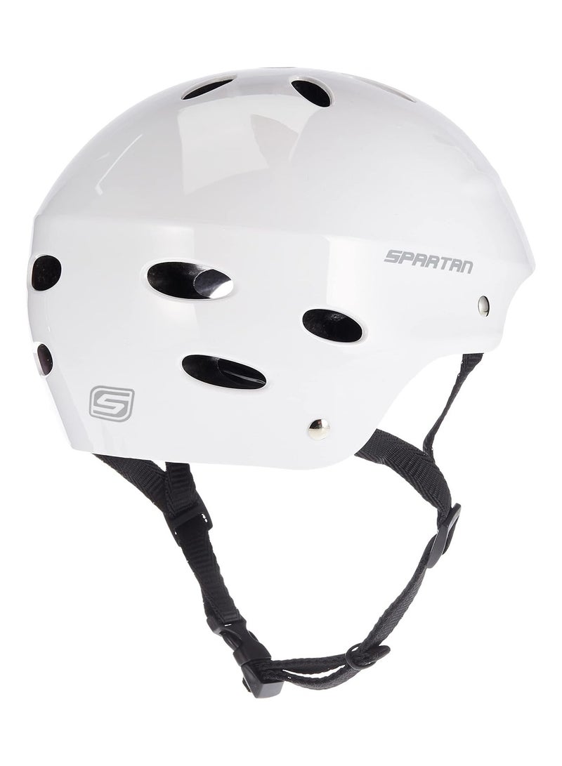 Spartan Multi-Sport Helmet | Superior Ventilation, Safety, and Lightweight Design | Ideal for Skateboarding, Cycling, Roller Skating, and Youth Scooters | Bicycle Helmet for Active Kids - White