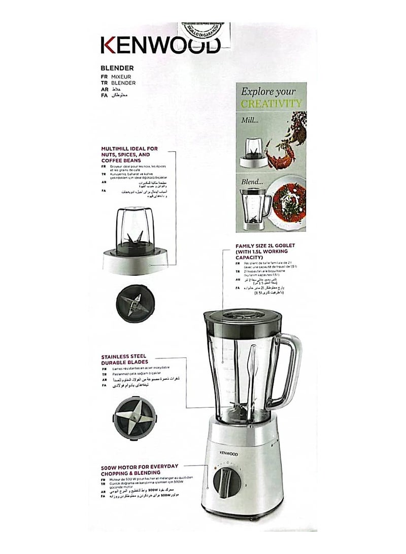 Smoothie Blender 2 L 500 W BLP16.150WH White