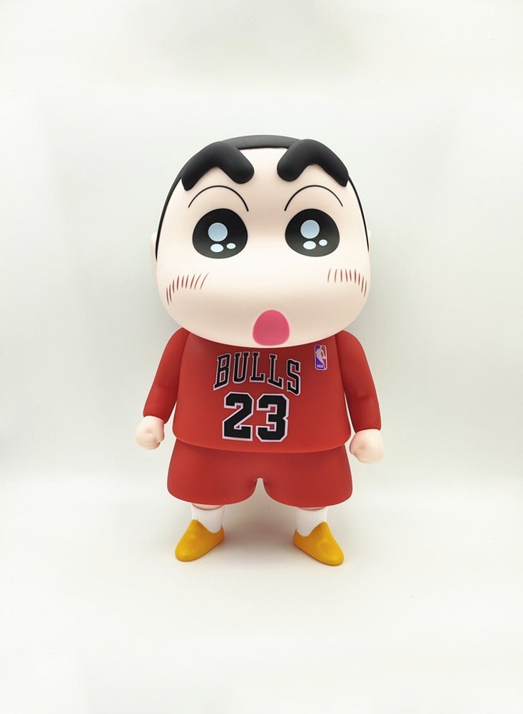 Crayon Shin-chan Jordan Basketball Uniform Series Cartoon Animation Figure Model Car Desktop Ornament 23CM